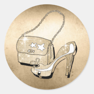 Glitter and Shine Accessories Gold ID675 Classic Round Sticker