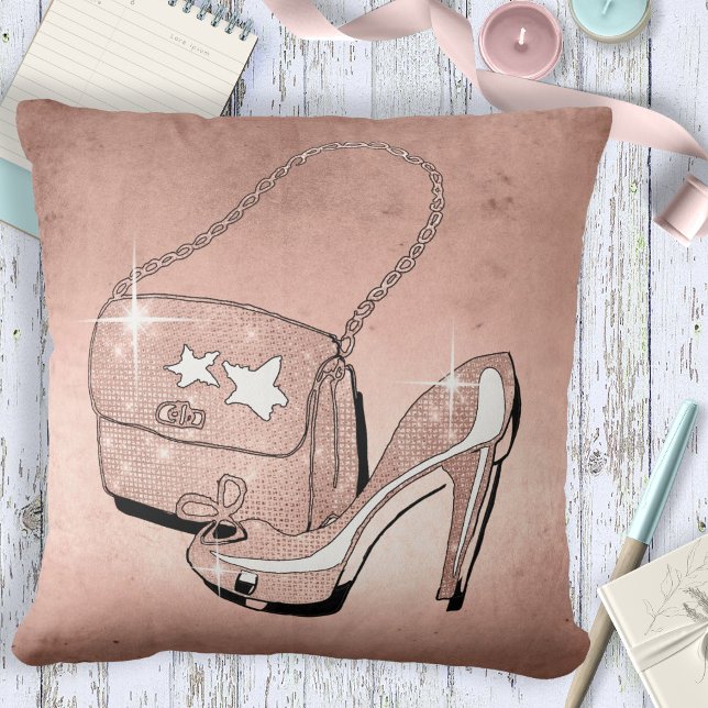 Glitter and Shine Accessories Rose Gold ID675 Throw Pillow (Creator Uploaded)
