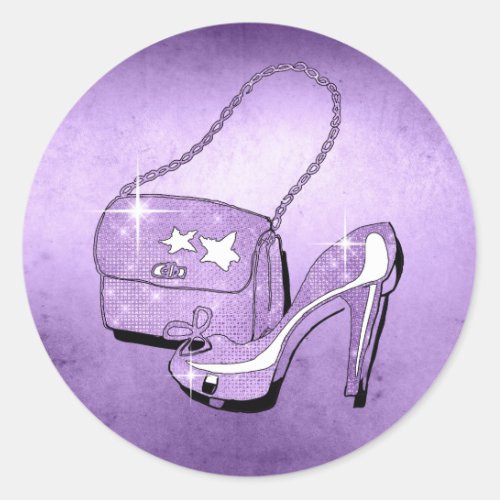 Glitter and Shine Accessories Violet ID675 Classic Round Sticker