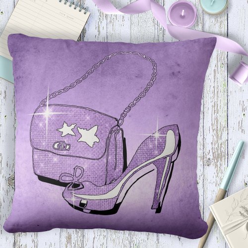Glitter and Shine Accessories Violet ID675 Throw Pillow