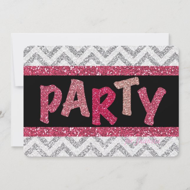 Glitter and Shine Custom Birthday Party Invite (Front)