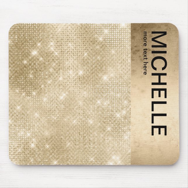 Glitter and Shine Name Gold ID673 Mouse Pad (Front)