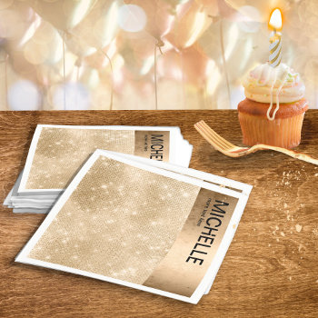 Glitter And Shine Name Gold Id673 Napkins by arrayforhome at Zazzle