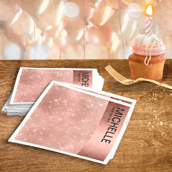 Glitter And Shine Name Rose Gold Id673 Napkins by arrayforhome at Zazzle