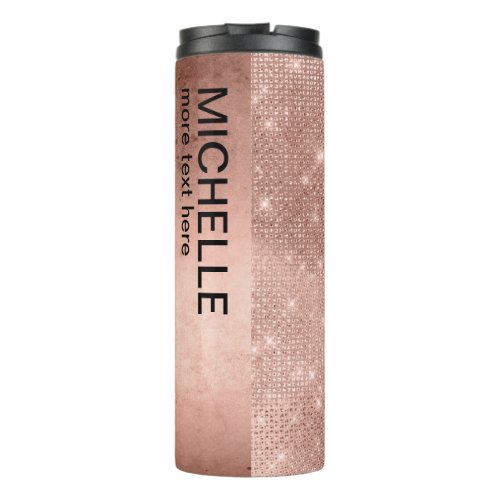 Glitter and Shine Name Rose Gold ID673 Thermal Tumbler