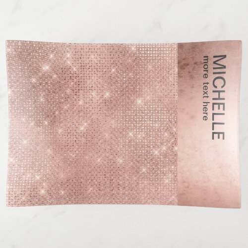 Glitter and Shine Name Rose Gold ID673 Trinket Tray