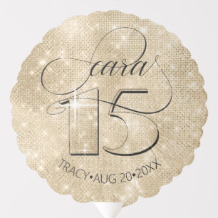 Glitter and Shine Quinceanera Gold ID701 Balloon