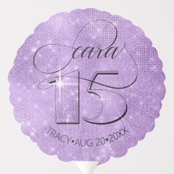 Glitter And Shine Quinceanera Violet Id701 Balloon by arrayforcards at Zazzle