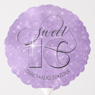 Glitter and Shine Sweet 16 Violet ID675 Balloon
