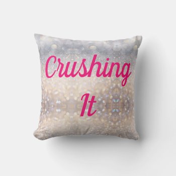 Glitter And Smiles Crushing It Pillow Reversible by Frasure_Studios at Zazzle