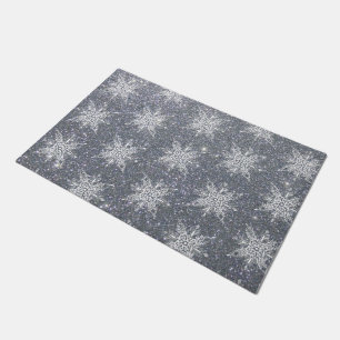 Glitter and snowflakes doormat
