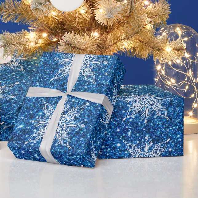 Glitter and snowflakes wrapping paper (Holidays)