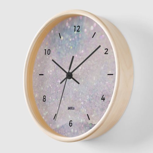 Glitter and sparkles texture background clock