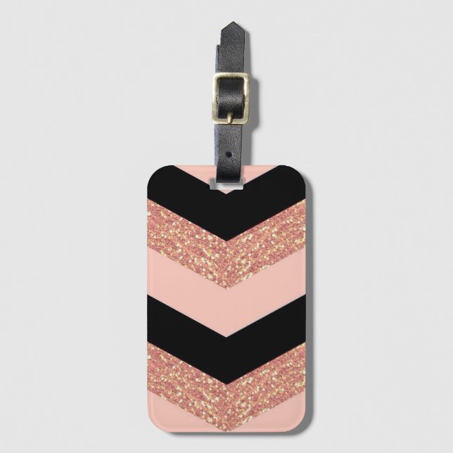 Glitter and Stripes Luggage Tag (Front Vertical)