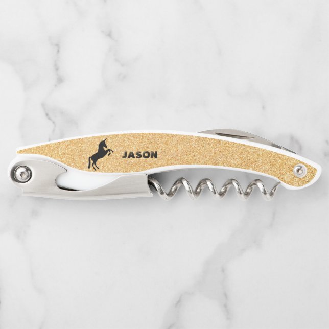 Glitter And Unicorn Waiter's Corkscrew (Front)