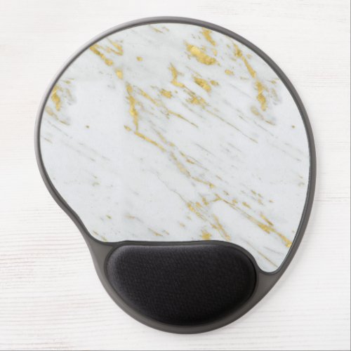 Glitter And White Marble Stone Gel Mouse Pad