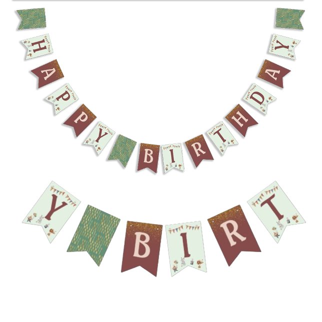 Glitter Animals Circus Kids Birthday Party Bunting Flags (Glitter Animals Circus Kids Birthday Party Bunting Flags)