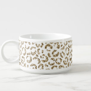 Glitter Antique Gold Leopard Print Bowl