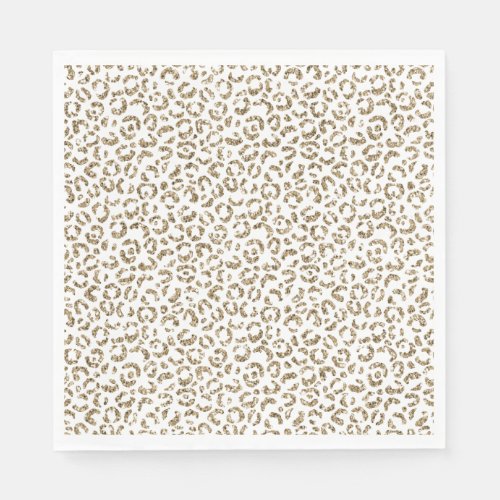 Glitter Antique Gold Leopard Print    Napkins