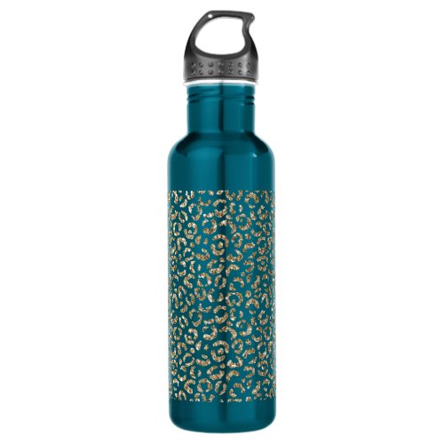 Glitter Antique Gold Leopard Print      Stainless Steel Water Bottle