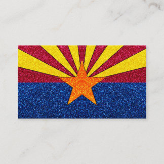 Glitter Arizona flag customizable business cards