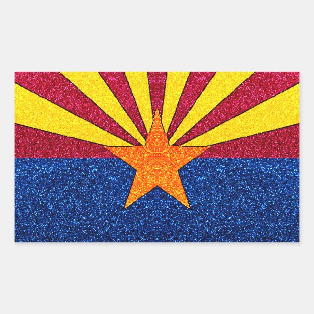 Glitter Arizona flag rectangle stickers (Front)