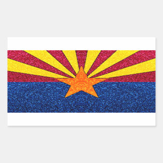 Glitter Arizona flag rectangle stickers