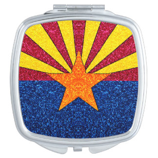 Glitter Arizona flag square compact mirror