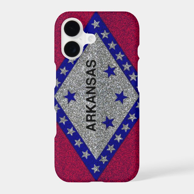 Glitter Arkansas flag iPhone 7 case (Back)