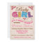 Glitter Baby Girl Vintage Baby Shower Invitations
