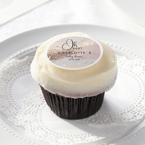 Glitter Baby Shower Edible Frosting Rounds