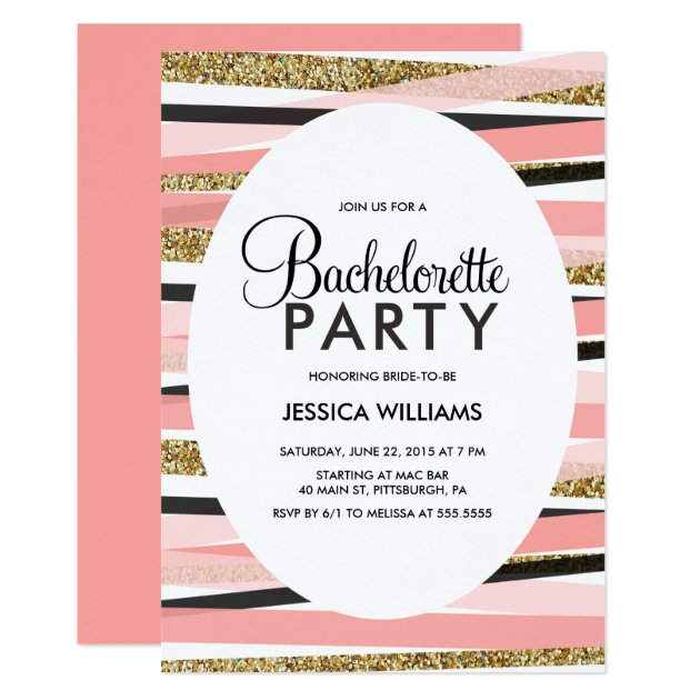 Glitter Bachelorette Party Invitation