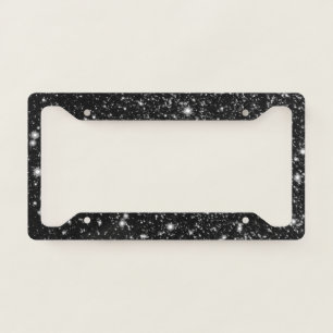 Glitter Background - Black & White License Plate Frame