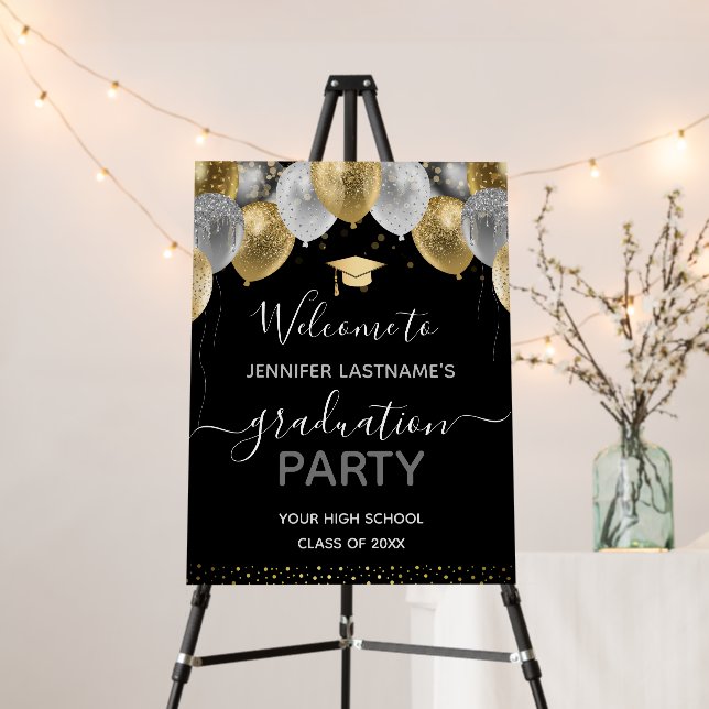 Glitter Balloons Graduation Party Foam Board (In Situ (Stand))