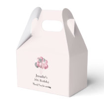 Glitter Balloons Pink and Silver Birthday Favor Boxes
