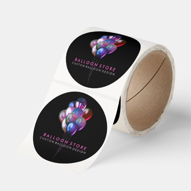Glitter Balloons Pink Event Planning and Party Classic Round Sticker