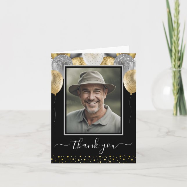 Glitter Balloons Thank You Photo (Front)