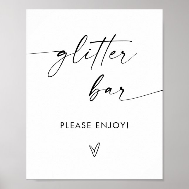 Glitter Bar Sign | Birthday Party Glitter Sign (Front)