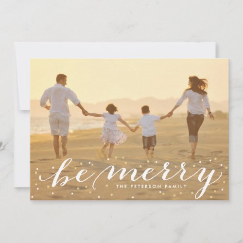 Glitter Be Merry Holiday Photo Card