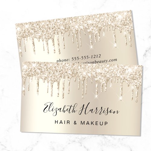 Glitter Beauty Gold Business Card