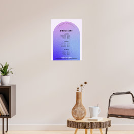 Glitter Beauty Makeup Nail Salon Menu Price List Poster