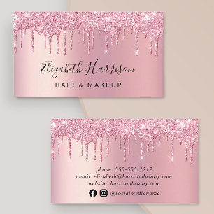 Glitter Beauty Pink Business Card