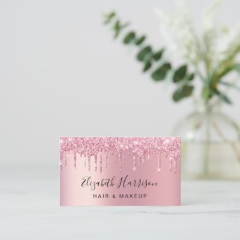 Glitter Beauty Pink Business Card | Zazzle