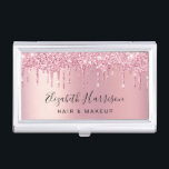 Glitter Beauty Pink Business Card Case<br><div class="desc">Make a good impression with this chic business card case that features pink faux glitter and your name in a trendy script against a pink faux foil background. Perfect for makeup artists,  hair stylists and estheticians.</div>