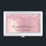 Glitter Beauty Pink Business Card Case<br><div class="desc">Make a good impression with this chic business card case that features pink faux glitter and your name in a trendy script against a pink faux foil background. Perfect for makeup artists,  hair stylists and estheticians.</div>