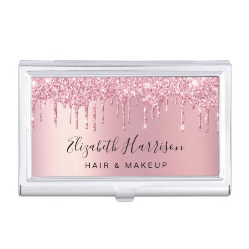 Glitter Beauty Pink Business Card Case