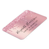 Glitter Beauty Pink Business Card Magnet (Left Side)
