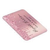 Glitter Beauty Pink Business Card Magnet (Right Side)