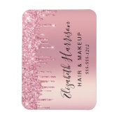 Glitter Beauty Pink Business Card Magnet (Vertical)