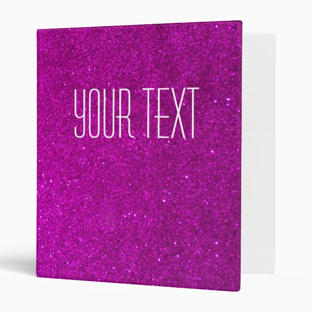 Glitter binder with faux pink glimmers (Front/Inside)
